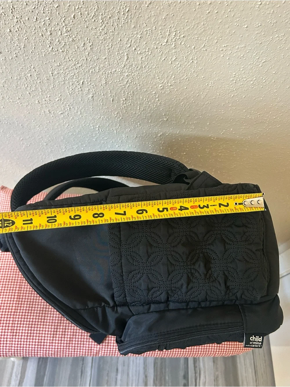 Carter's Black Quilted Backpack with Front Zip Pocket Child Of Mine